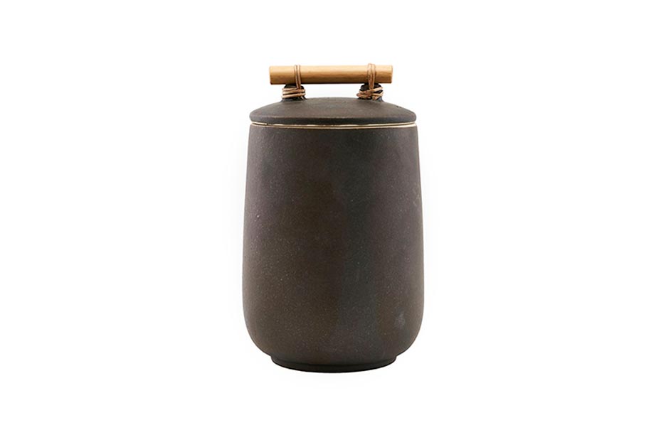 Storage, Stoneware, Bamboo, Brown, Ø12x20cm, mt0640