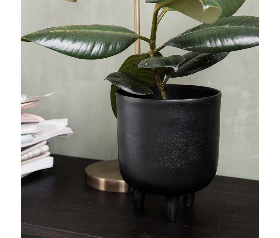 Planter, 
Aluminium, Black, Ø15x18cm, is0811