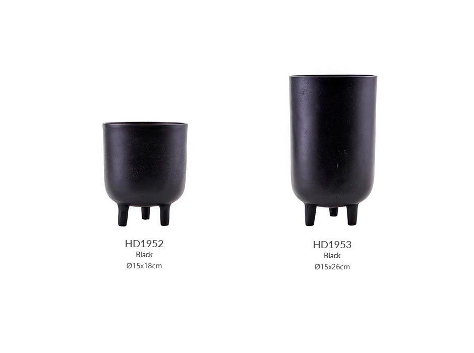 Planter, 
Aluminium, Black, Ø15x26cm, is0810