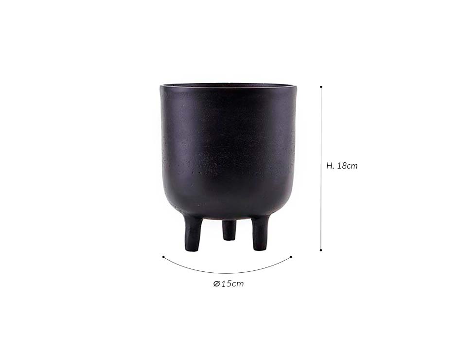Planter, 
Aluminium, Black, Ø15x18cm, is0811