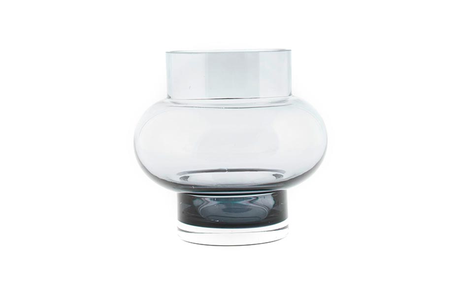 Vase, Glass, Grey, Ø17x16cm, wl0332