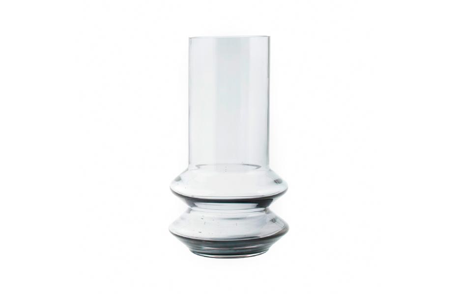 Vase, Glass, Grey, Ø14x24cm, wl0331