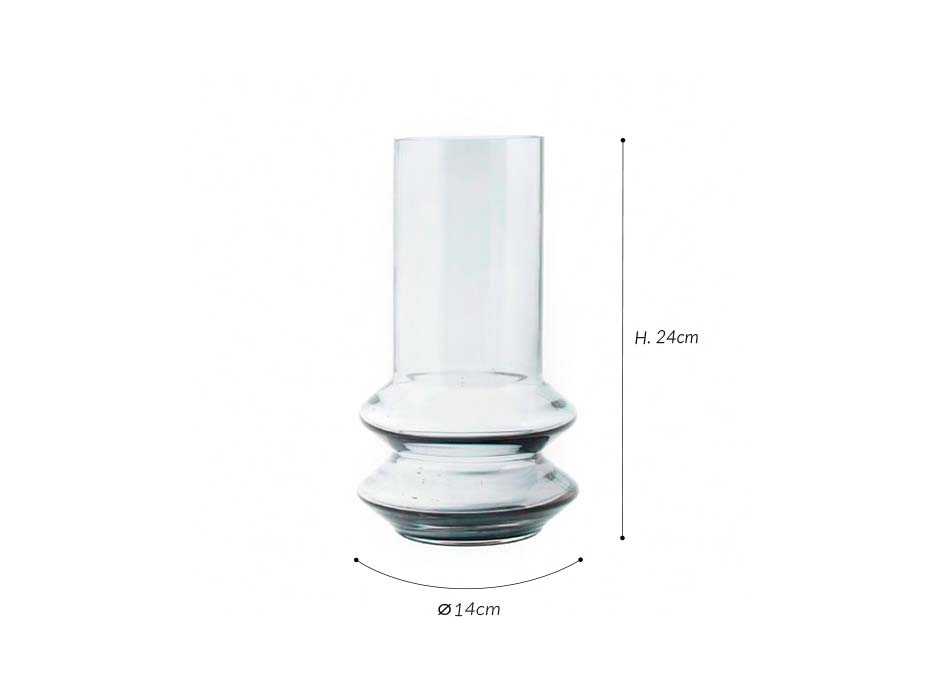 Vase, Glass, Grey, Ø14x24cm, wl0331