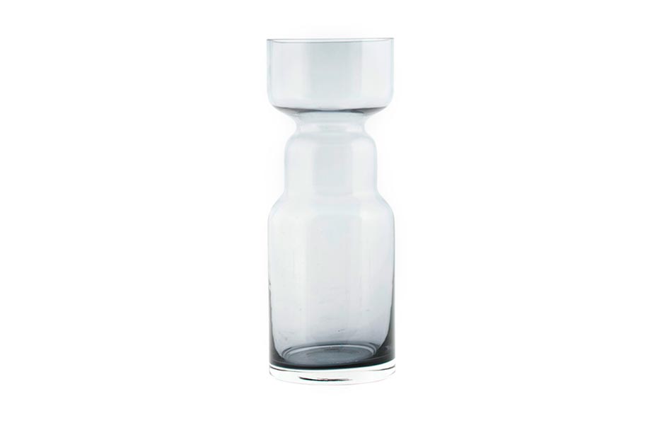 Vase, Glass, Grey, Ø7x20cm, wl0311
