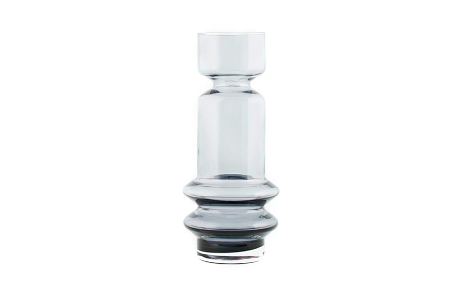 Vase, Glass, Grey, Ø7x25cm, wl0310