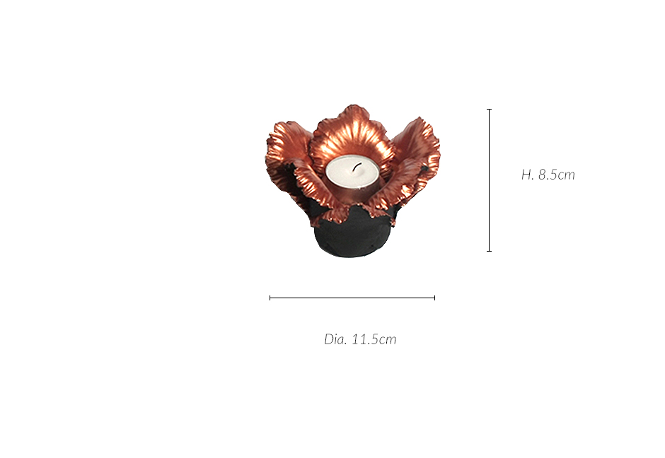 Daffodil Candle Holder S, Black-Copper, 8.5cm, 276DBC