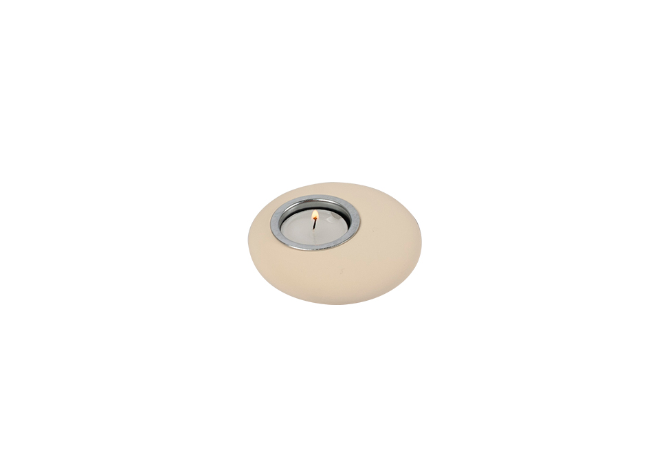 Pebble Candle Holder S, Ivory, Dia. 10 x 3.5cm, 298S