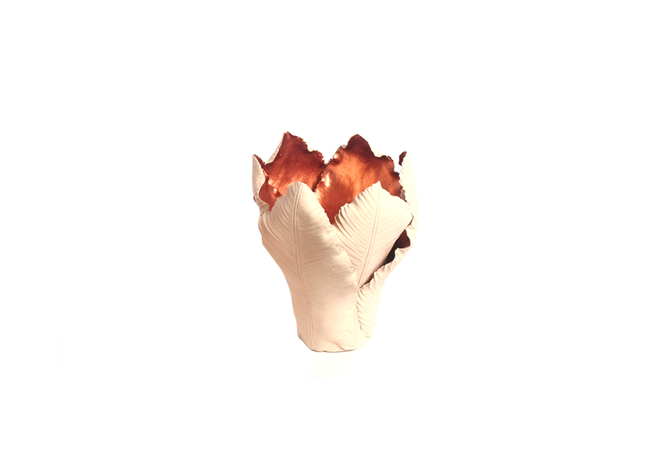 Leaf Candle Holder L, Natural-Copper, Dia. 17 x 19.5cm, 317L