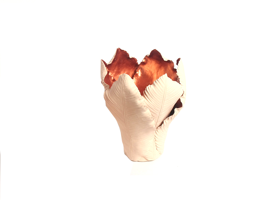 Leaf Candle Holder XL, Natural-Copper, Dia. 20 x 26cm, 317LXL