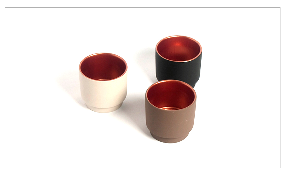 Luxury Cup Candle Holder, Black-Copper, Dia.8 x 7.5cm, 412BKC