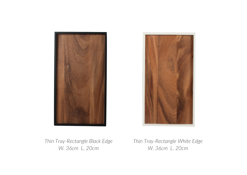 Thin Tray-RECTANGLE, White Edge, 36 x 20cm, 420R