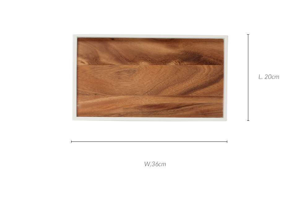 Thin Tray-RECTANGLE, White Edge, 36 x 20cm, 420R