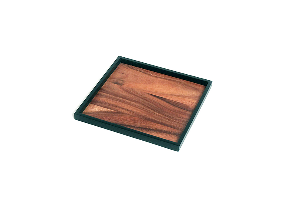 Thin Tray-SQUARE, Black Edge, 25.5cm, 420S