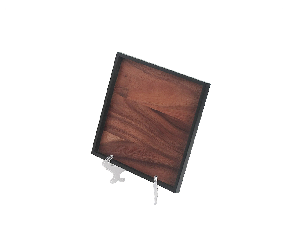 Thin Tray-SQUARE, Black Edge, 25.5cm, 420S