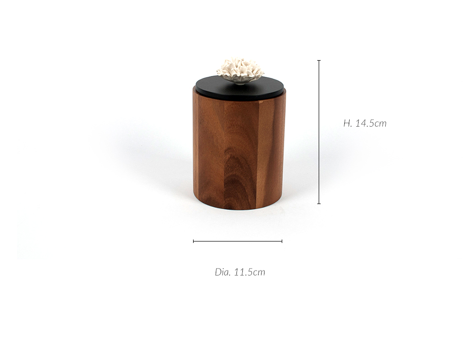Nuvo Box Cylinder (w.Carnation) L, Black, Dia. 11.5 x 14.5cm, 423L