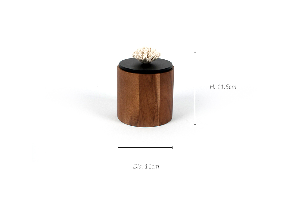 Nuvo Box Cylinder (w.Carnation) M, Black, Dia. 11 x 11.5cm, 423M