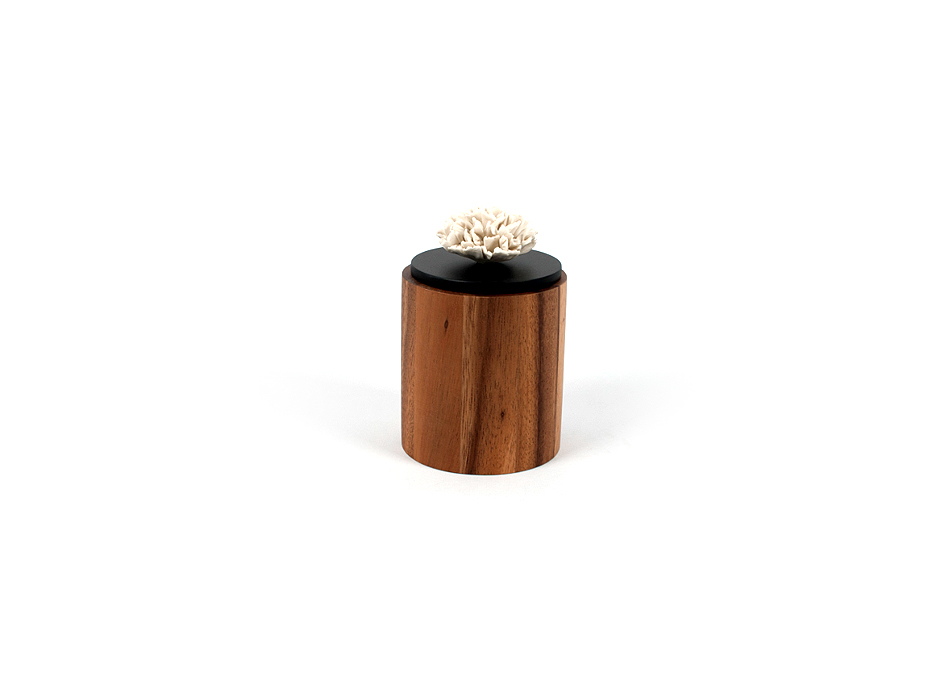 Nuvo Box Cylinder (w.Carnation) S, Black, Dia. 9.5 x 11.5cm, 423S