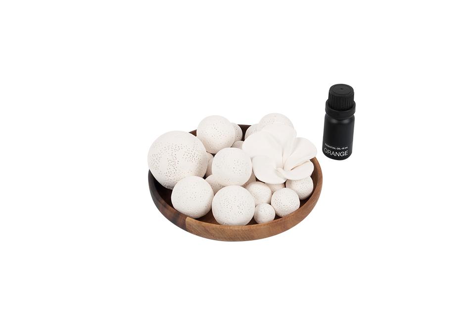 Sea Stone Refreshment (w. ORANGE), White, Dia. 13 x 6cm, 429ST