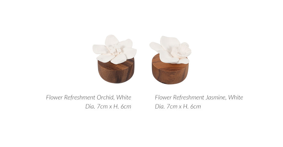 Flower Refreshment Jasmine, White, Dia. 7 x 6cm, 430J