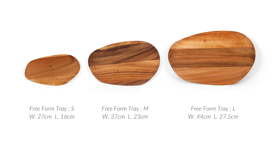 Free Form Tray L, Wood, 44 x 27.5cm, 513L
