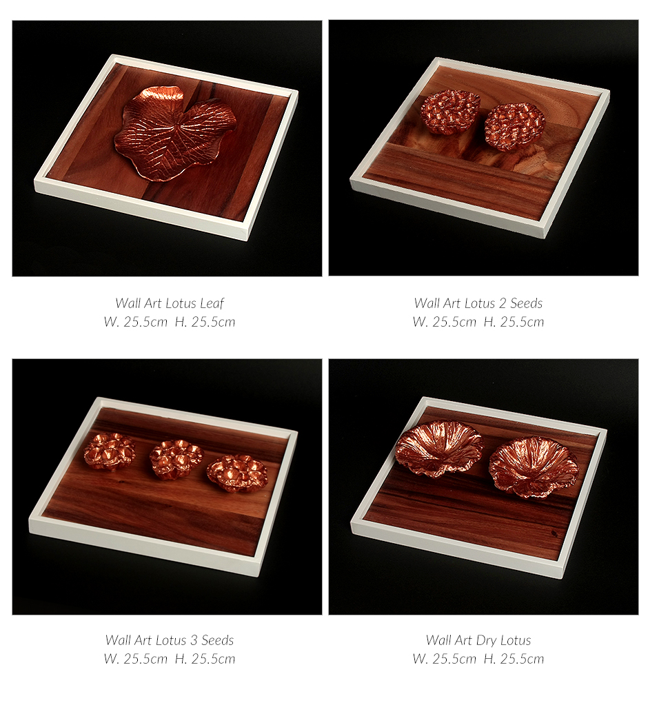 Wall Art Lotus 2 Seeds, Copper, 25.5cm, 540-2