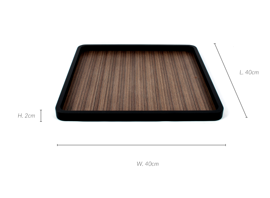 Retro Tray L, Black, 40 x 40 x 2cm, 549L