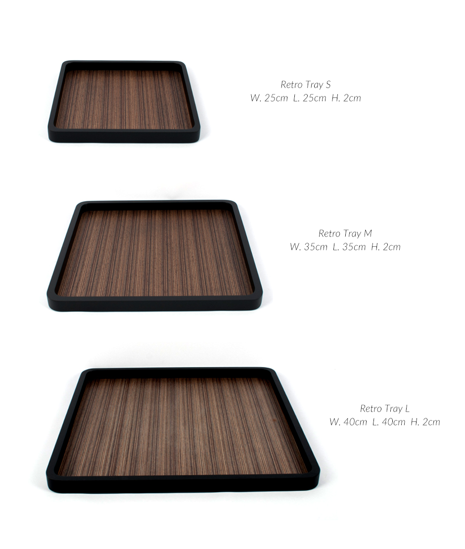 Retro Tray S, Black, 25 x 25 x 2cm, 549S