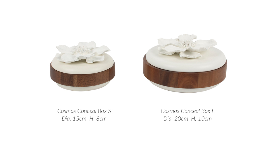 Cosmos Conceal Box S, White, Dia. 15 x 8cm, 554S