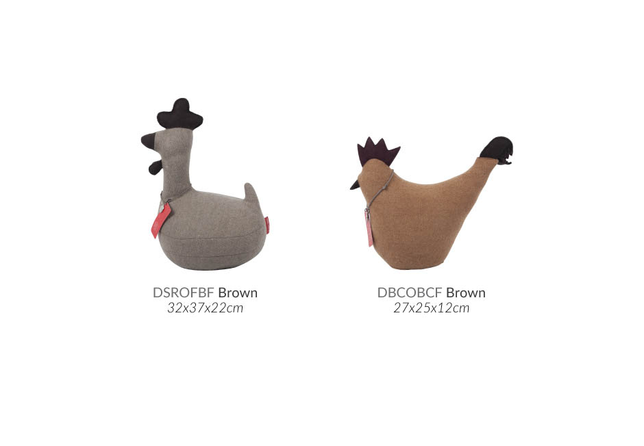 Cockerel Door Banger, Biscuit Felt, 27x25x12cm, DBCOBCF
