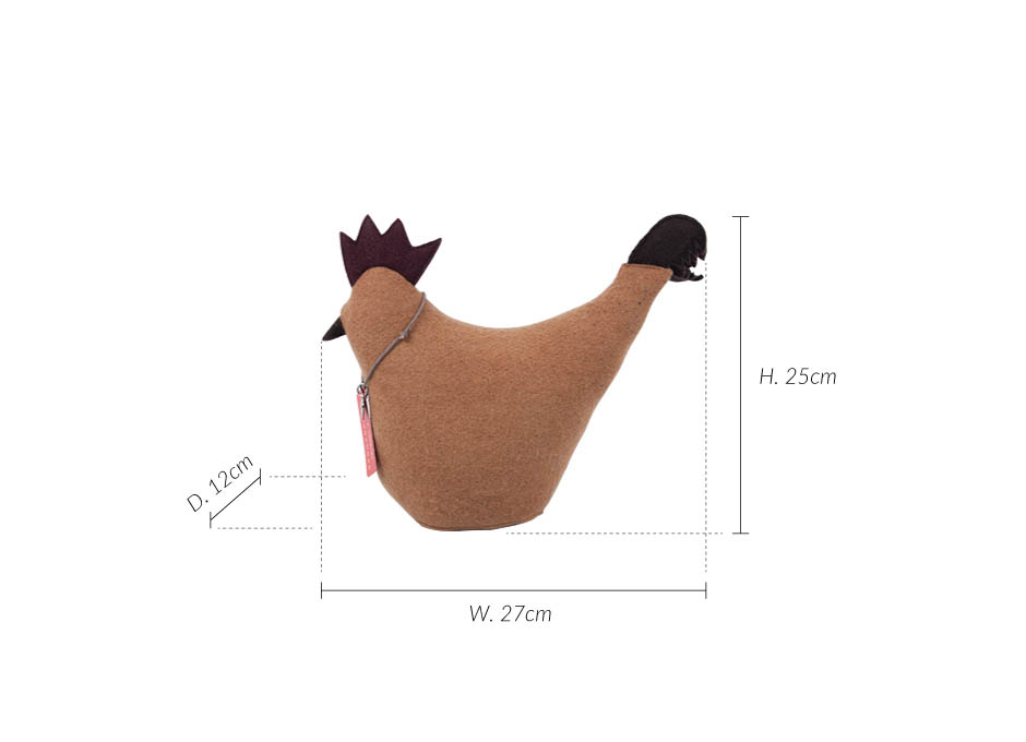 Cockerel Door Banger, Biscuit Felt, 27x25x12cm, DBCOBCF