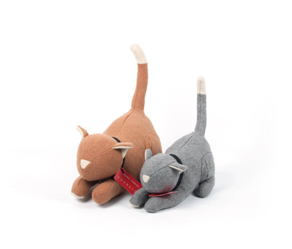 Cat Door Banger, Grey Felt, 23x27x14.5cm, DBCTDGF