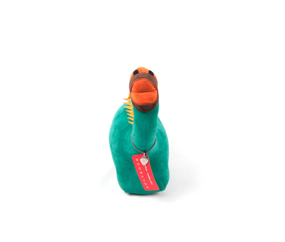 Dinosaur Door Stop, Green Velvet, 50x28x12cm, DSDIPGGV