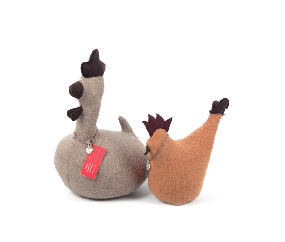 Rooster Door Stop, Fawn Felt, 32x37x22cm, DSROFBF