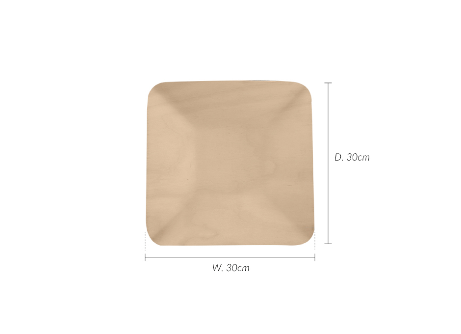 Deep serving tray, birch, 30x30cm, 2300-3030-01