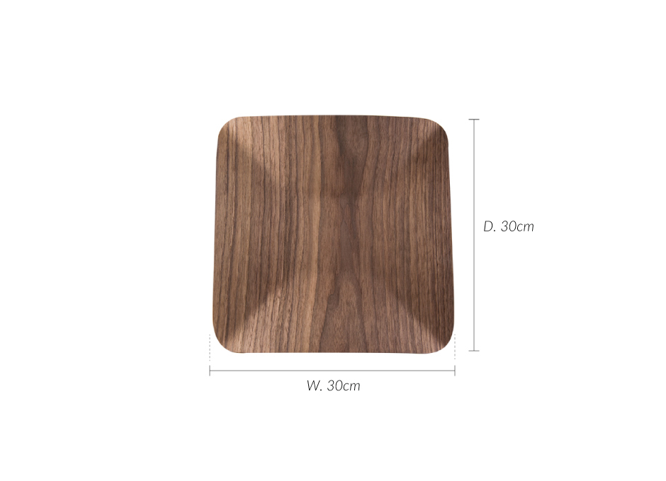 Deep serving tray, walnut, 30x30cm, 2300-3030-02