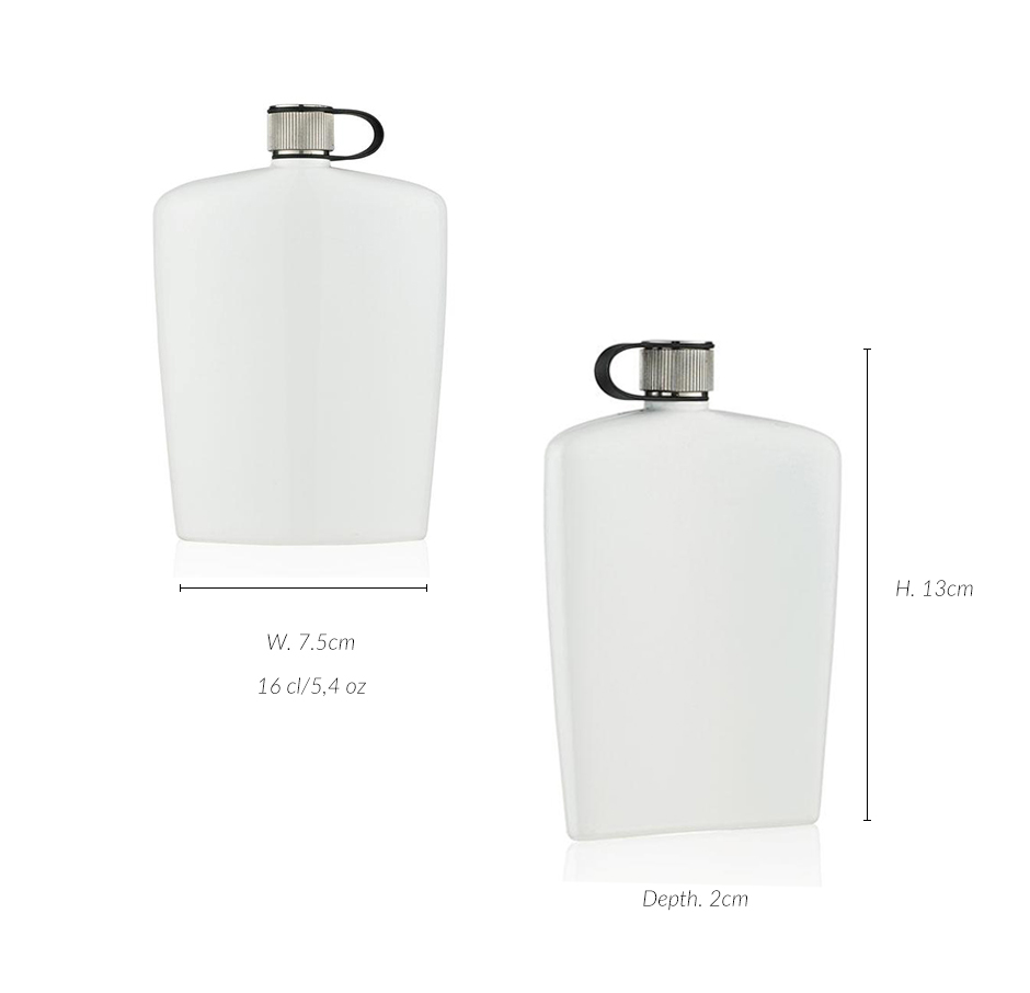 Hip flask 16 cl, white nuance