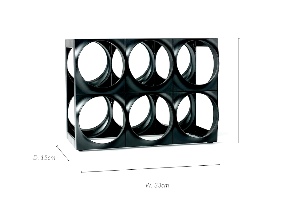 Wine rack 33×24 cm black