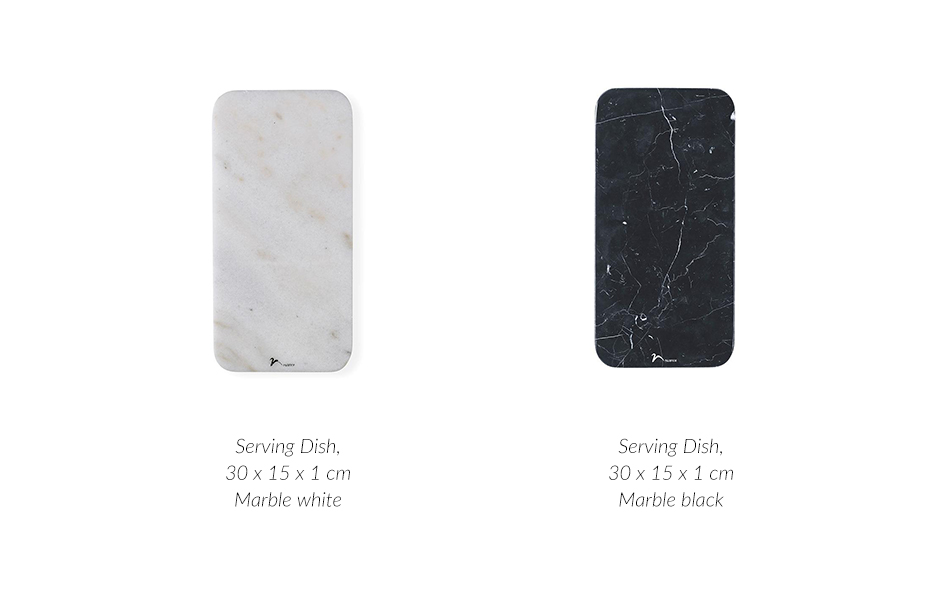 Serving Plate 30x15x1 white marble