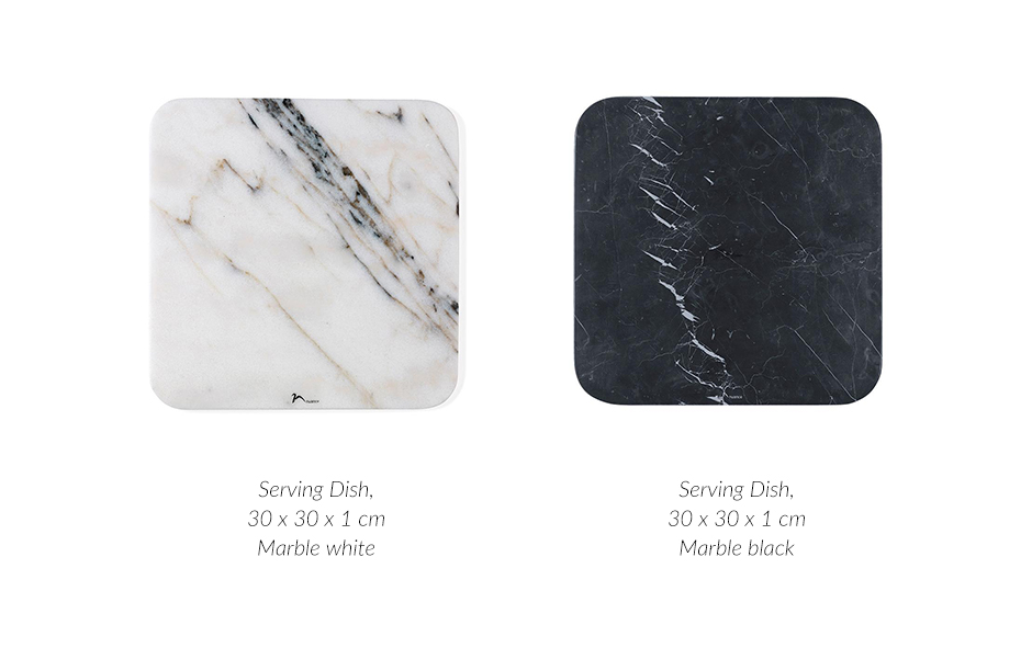 Serving plate.30x30x1 black marble