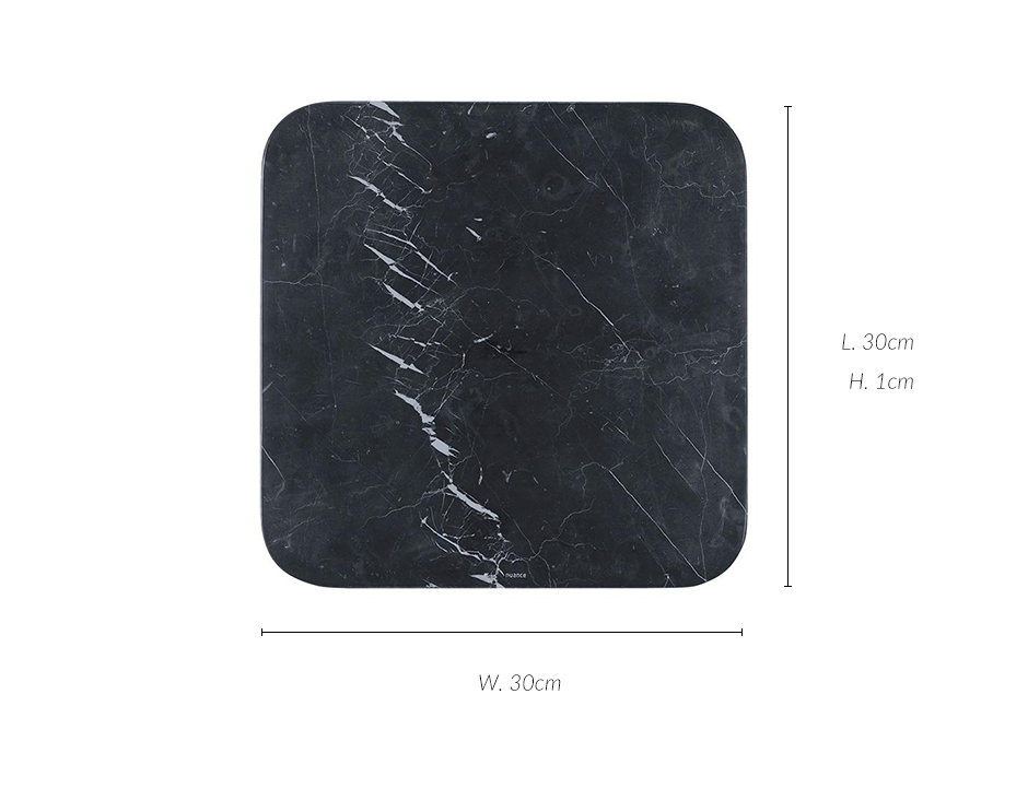 Serving plate.30x30x1 black marble