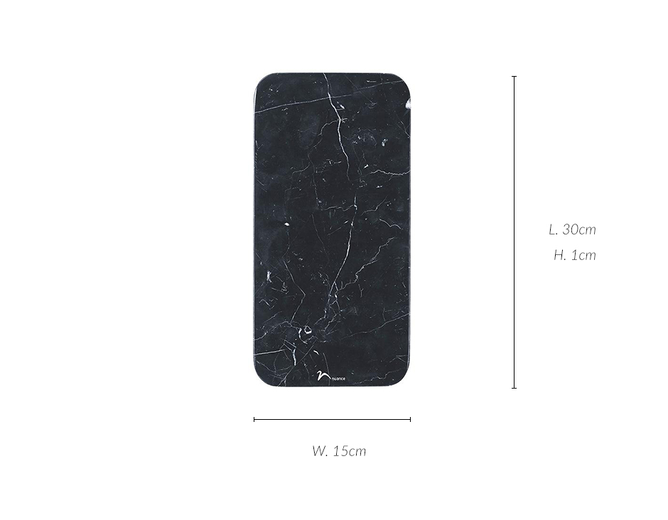 Serving plate 30x15x1 black marble