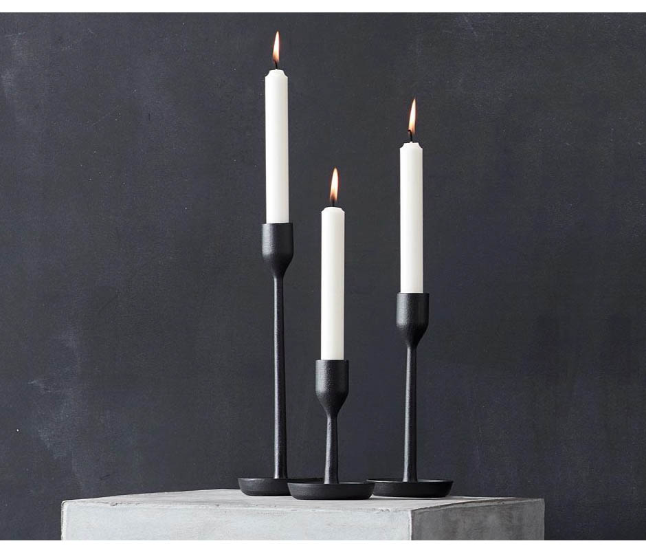 Candlestick Column, Dia.9x21cm, Black, 463126