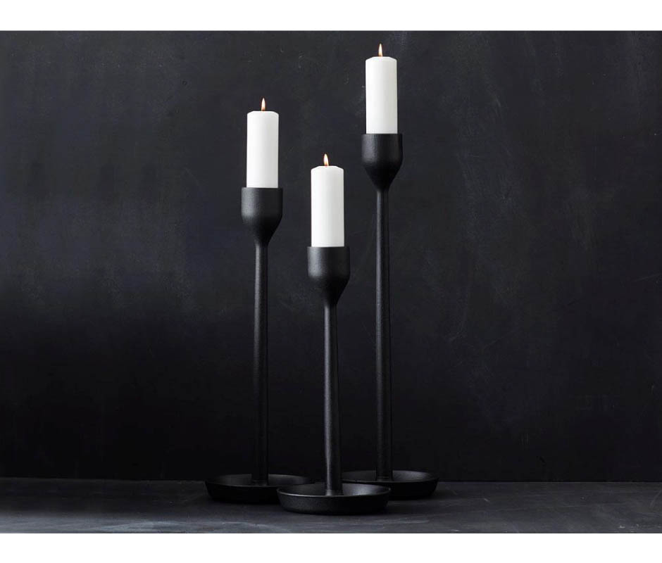 Candlestick Column, Dia.20x55cm, Black, 463129