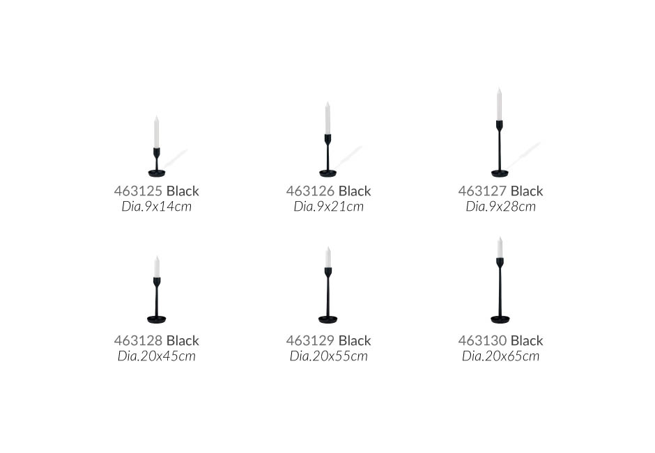 Candlestick Column, Dia.20x65cm, Black, 463130