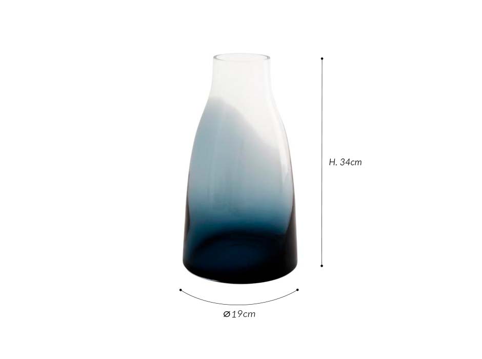 FLOWER VASE 3, Blue, Ø19x34cm, RD1002-013-C