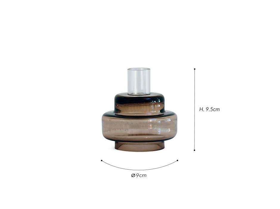 CANDLESTICK 54, Brown, Ø9×9.5cm, RD1111-028-G