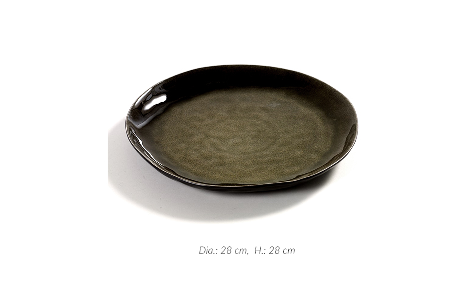 PLATE ROUND MEDIUM D28 H28 GREEN