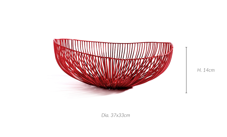 PLATE OVALEL MEO 37X33XH14 RED