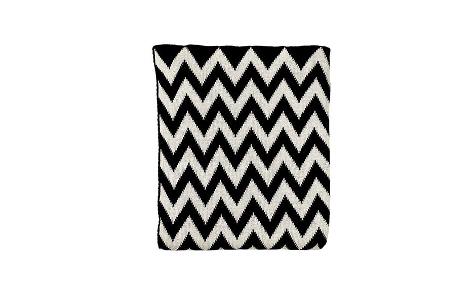 Chevron Throw, 130 x 170cm, Black / White, 707680