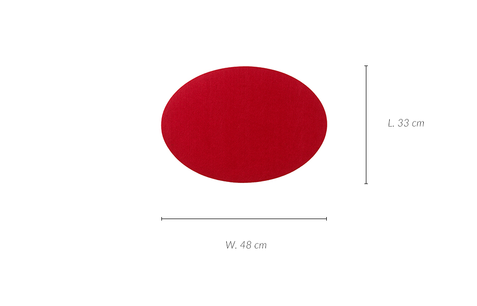 Oval Placemat, 33 x 48cm, Red, 709649